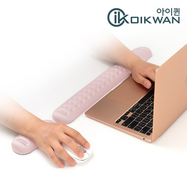 세트 : 아이퀸 고급형 마우스 손목 받침대 키보드손목받침대 쿠션 보호대 패드 팜레스트, B고급형 마우스+키보드손목받침대 세트-핑크, 1세트