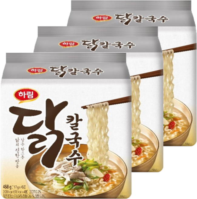 하림 닭 칼국수, 468g, 3개