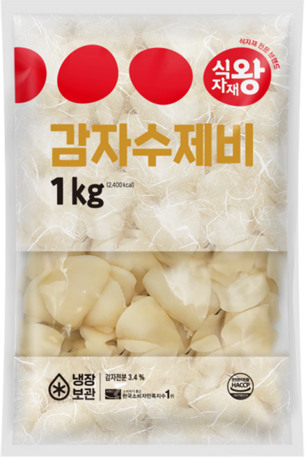 바이오푸드몰_식자재왕 감자수제비 1kg, 4개