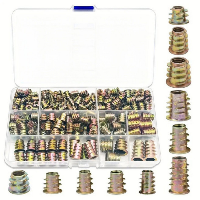 접시형 육각가구너트 내부및 외부 나사너트. 원목내장 부품나사조합130P 1개