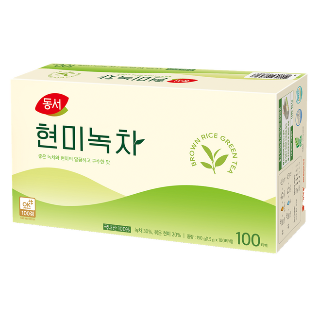 동서 현미녹차 티백, 1.5g, 100개입, 2개