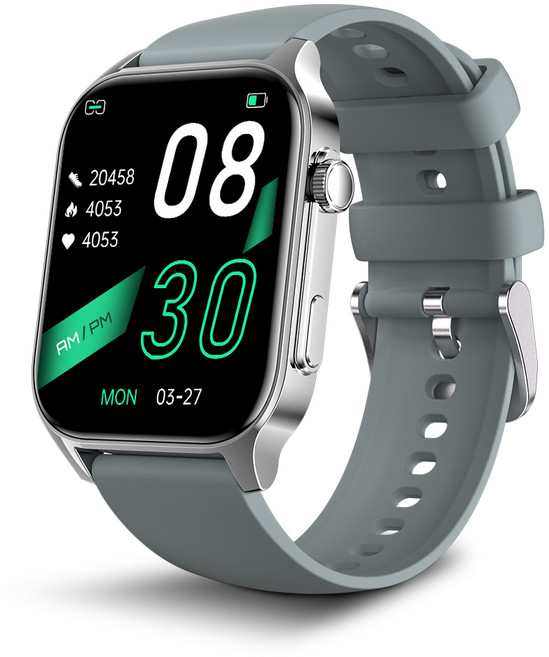 와피크 통화가능 블루투스 스마트워치 X5S 1.91인치 대화면 한글판, 실버, 4.8cm, GPS + 블루투스