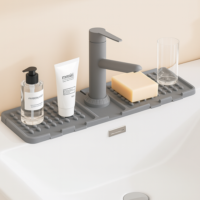 깔끔조아 논슬립 실리콘 배수 패드, 그레이, 1개