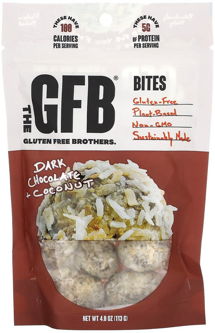 더 지에프비 글루텐 무첨가 바이트 다크 초콜릿 코코넛 113g(4.0oz) GFB-00403, 113g, 1개