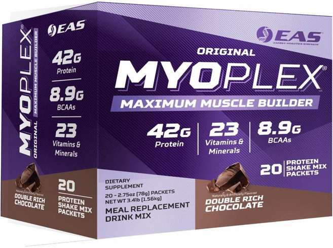 EAS Myoplex 단백질 음료 믹스 20개입 더블 리치 초콜릿 1.56kg