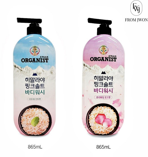 히말라야 핑크솔트 바디워시 민트향 로즈향 900g, 865ml, 1개