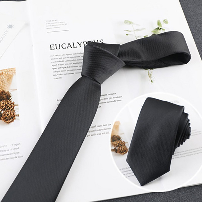 남자 수동 슬림넥타이 6cm 무지 패턴 7종 정장 타이 면접 결혼식 장례식 출근용