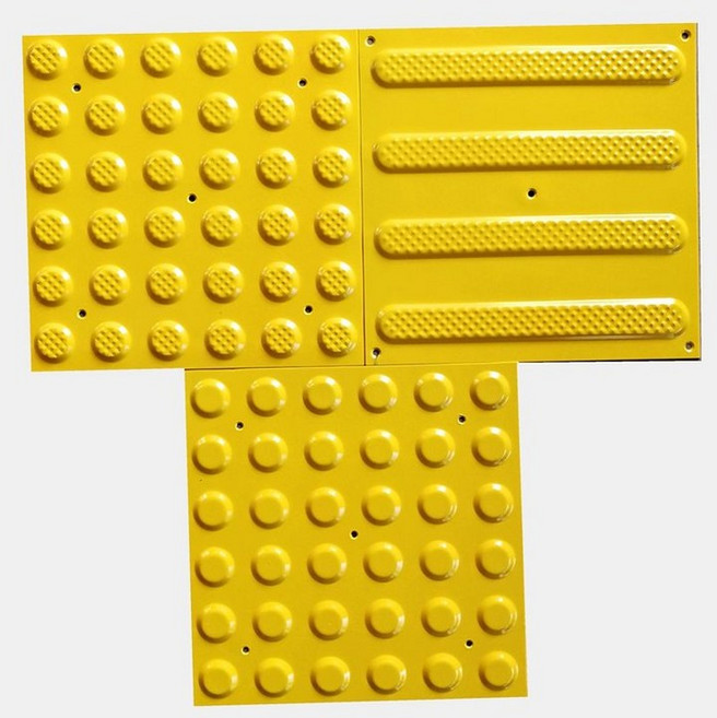 줄 시각 점형 점자블럭 두꺼운파인 선형 스텐, 304컬러 점자판 300x300mm, 1개