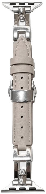 부금 애플워치 천연 가죽 밴드 울트라2 11 10 9 8 7 6 5 4 3 SE2 호환, 1개, 회색