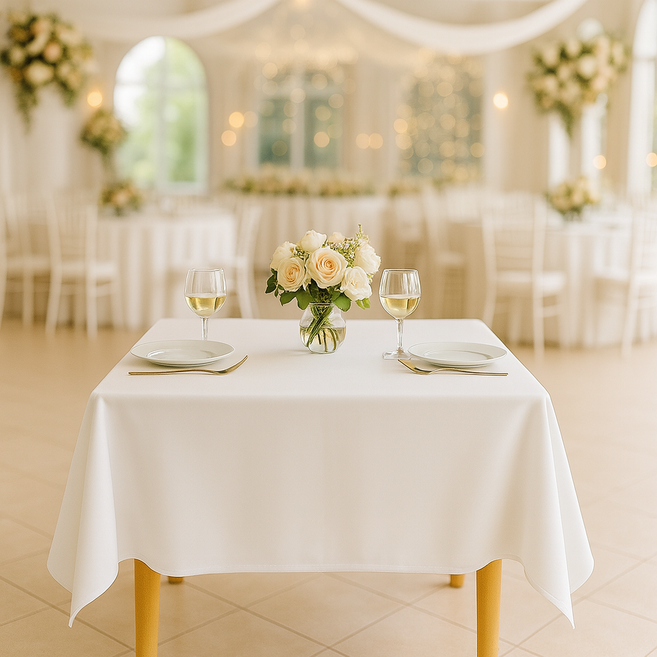 리치햄 고급 호텔 품격있는 다이닝 감성 실크 식탁보, 화이트, 1개
