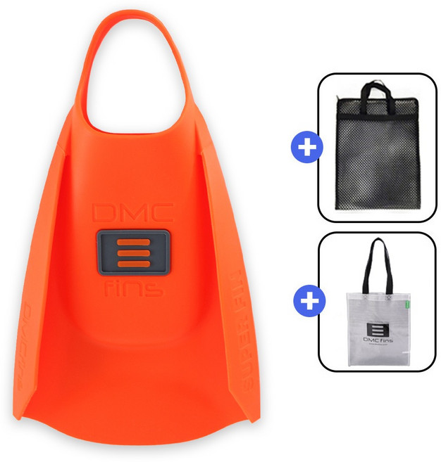 DMC 슈퍼핀 숏핀 오리발 빅메쉬백 타포린백, 오렌지