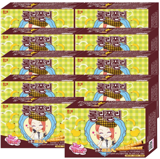 해태제과 롤리폴리 초코바나나, 196g, 10개