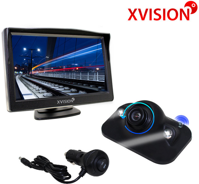 엑스비전 감지형 후방 사이드카메라/측방/사각지대 풀세트/LED 적외선 탑재/스마트센서/전원스위치시거잭포함/A743 R743, 03. 4XP(4인치)+R743(적외선)