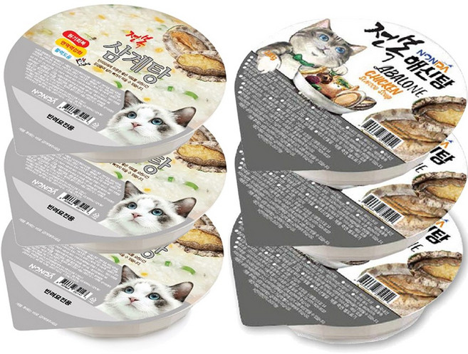 논다 고양이 보양식 6개 혼합세트 전복 삼계탕 해신탕, 1개, 120g, 혼합