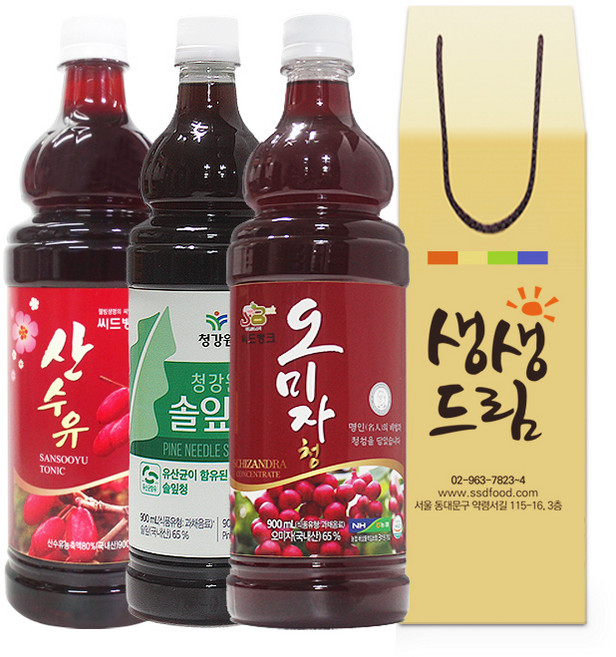 과실 엑기스 솔잎 산수유 진액, 900ml, 1개