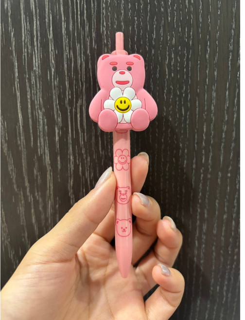 Wiggle Wiggle PVC人物圓珠筆 0.5mm 油性圓珠筆, 1個, 粉色熊