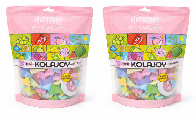 베트남 무설탕 과일캔디 혼합랜덤 민트향 믹스 사탕, 2개, 500g