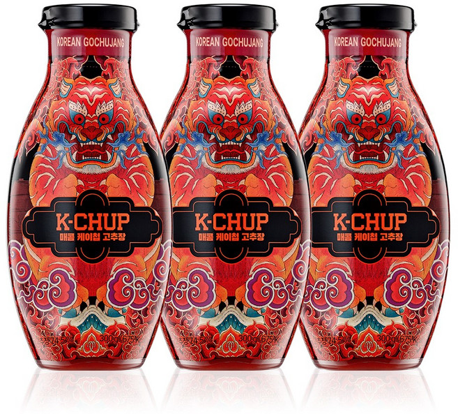 진한 케이첩 고추장 매콤 케이첩 고추장 비건, 300g, 3개