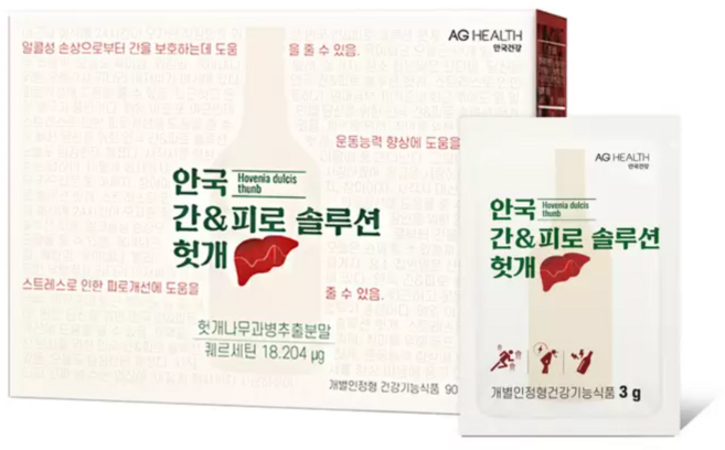 안국 간 피로 헛개 솔루션 퀘르세틴 3g, 1개, 90g