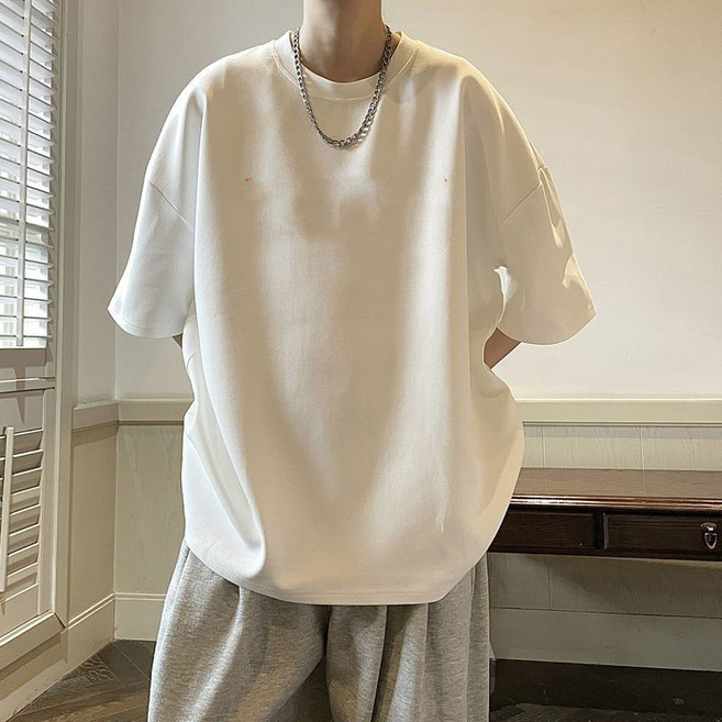 小恐龍短袖t恤男夏季港風寬鬆美式衣服潮流潮牌高街5分袖上衣中袖