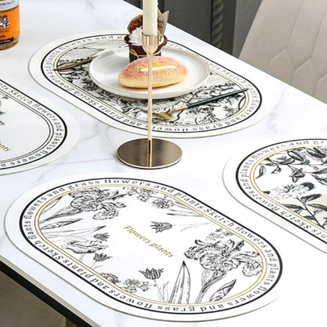 라이프온 간편세척 미끄럼방지 식탁 매트, 2개, 45 x 30 cm, 아이보리