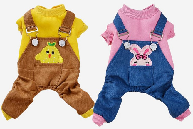 깜찍 동물 멜빵 애견의류 강아지옷, 1개, 노랑 병아리
