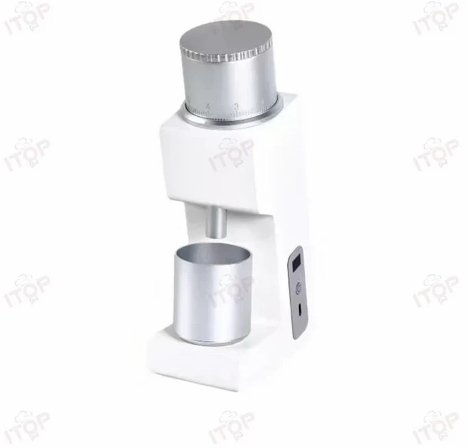 ITOP 03 미니 커피 그라인더 유형 C 충전식 휴대용 38mm 6코어 스테인레스 스틸 버, 02 White, 01 빠른, 01 Rechargeable 2600mAh