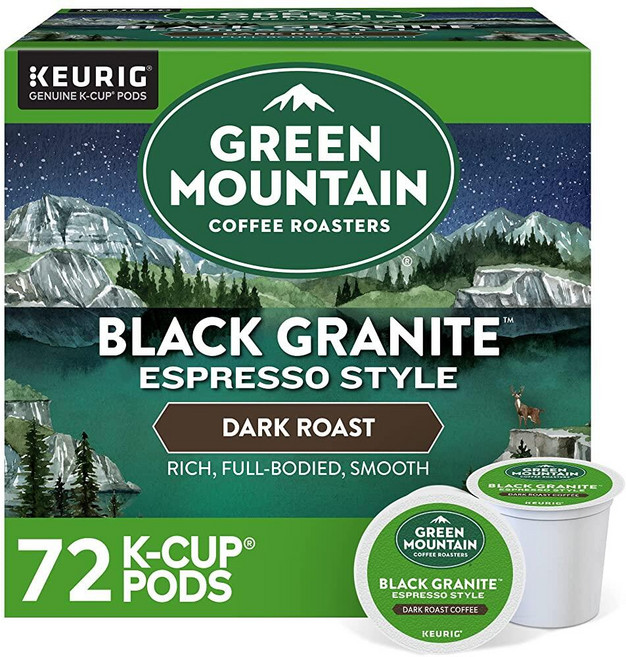 Green Mountain Coffee Roasters Sumatra Reserve Keurig 1인용 K-컵 포드 다크 로스트 커피 12개입, 블랙 화강암