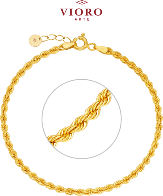 비오로 18K 이태리 로프 체인 목걸이 팔찌 볼륨 할로우 (L)