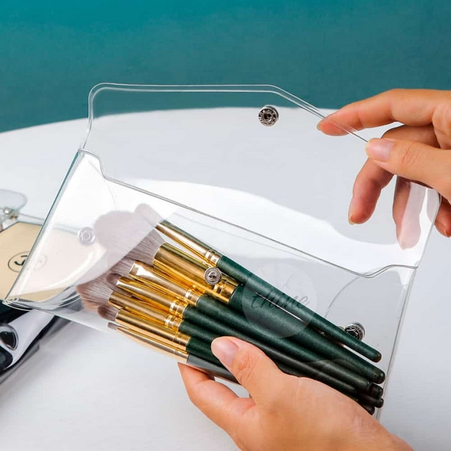 다인1412 투명 똑딱이 파우치 중 pvc투명똑딱이파우치