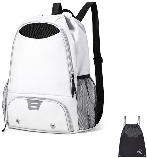 VITALO 코트레디 백팩 축구공 농구공 가방 볼백 신발수납 배낭 (PGN짐쌕가방 지급), WH_화이트, 1개