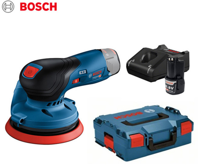 보쉬 충전 샌딩기 10.8V 무선 샌더 GEX 125 5인치, 3. 2Ah배터리 1개+본체+충전기+케, 1개
