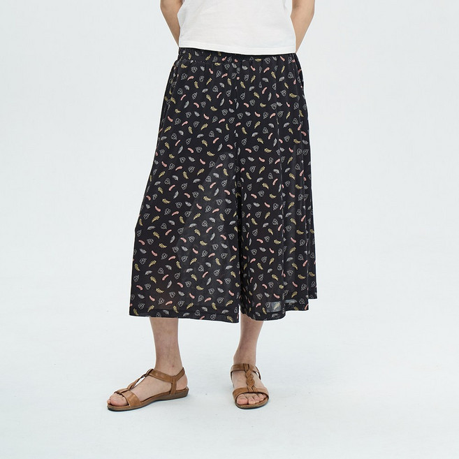 냉감 8부 큐롯팬츠 빅사이즈 와이드 밴딩바지 엄마바지 통바지