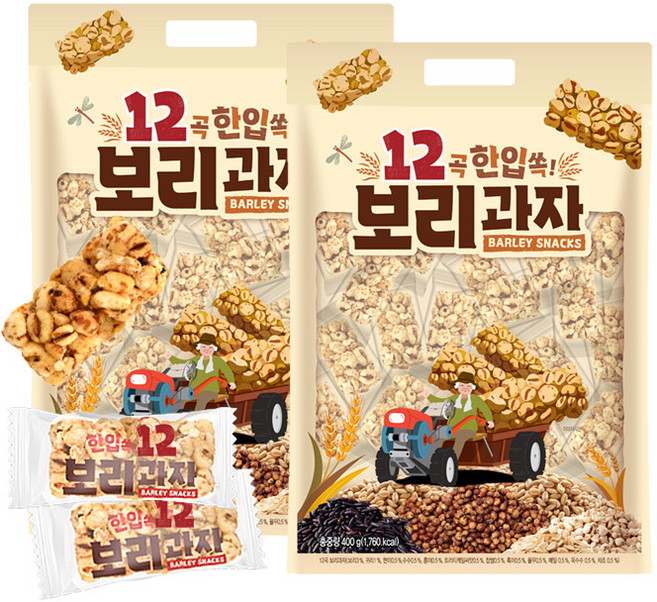 한입 쏙 9곡 보리과자, 400g, 2개