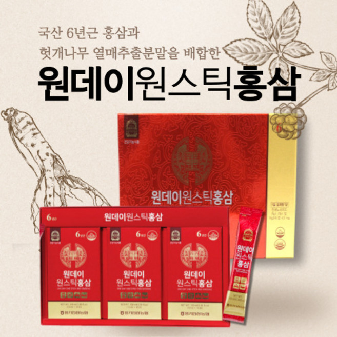 황풍정 6년근 원데이원스틱홍삼 풍기인삼, 1개, 300ml