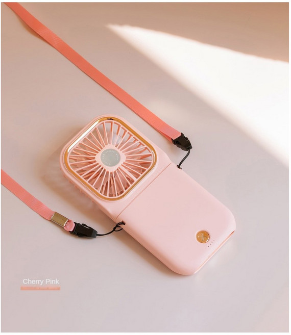 USB 홀터넥 소형 조용한 접이식 슬림 데스크탑 F30 미니 매우 휴대용 보조베터리 야외, Pink, Pink, Pink