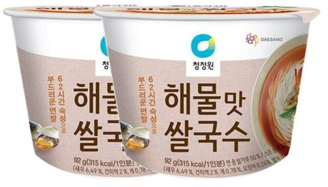 청정원 청정원 해물맛 컵쌀국수 2개입, 92g, 3세트