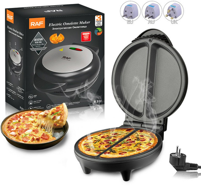 가정용 전기 프라이팬 인치 피자 메이커 오믈렛 바비큐 팬케이크 베이킹 머신 들러붙지 않는 케익