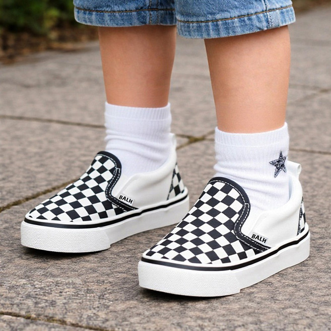 바이시유 키즈운동화 아동 발편한 주니어 체크 신발 남아 여아 운동화 스니커즈 타이틀