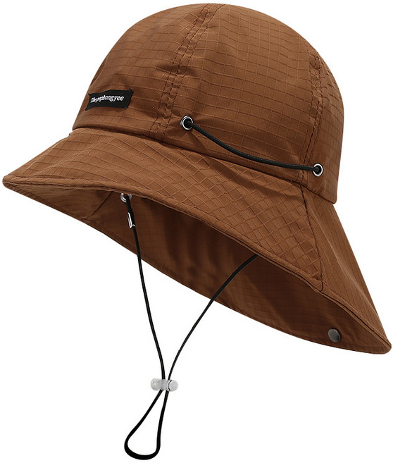 두리안나 경량 스프링 조절 등산모자 버킷햇 아웃도어 캠핑 여행용 모자, 브라운