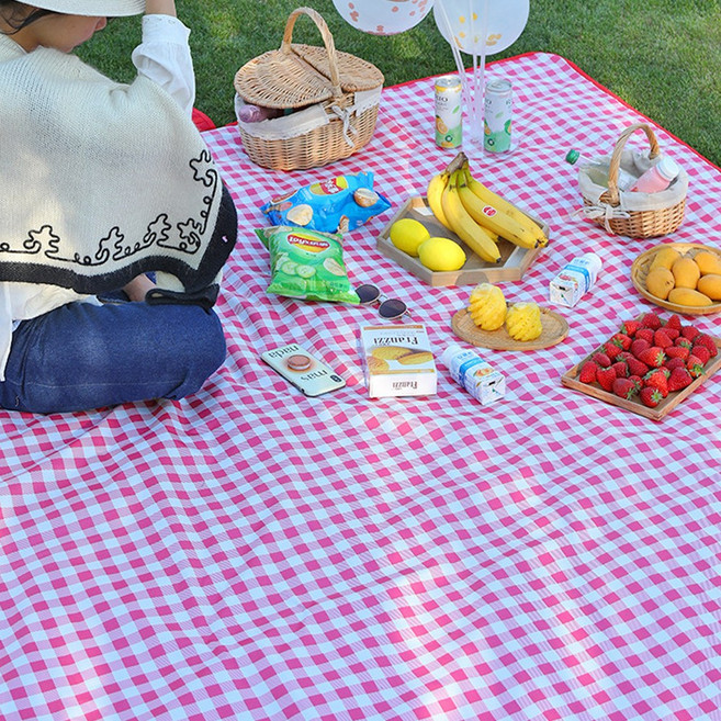 대형 방수 피크닉매트 접이식 휴대용 돗자리, 10.레드 작은체크