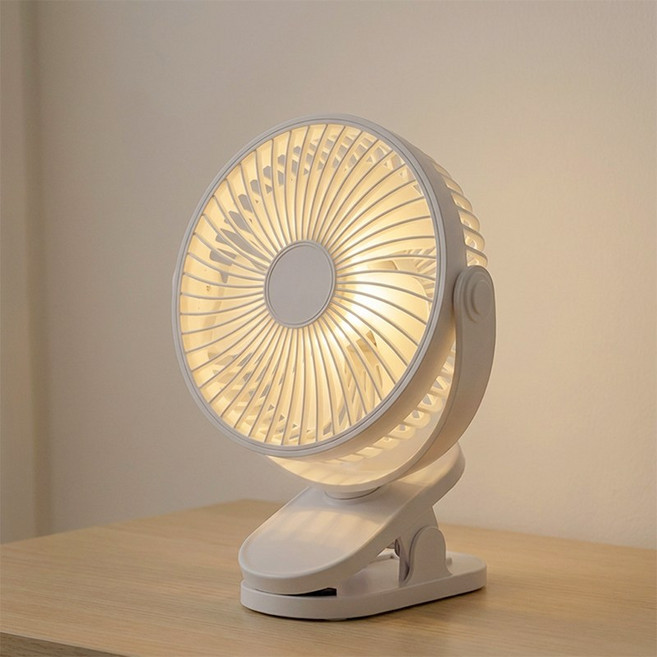 ROYAI ONE 무선 클립형 선풍기 휴대용 캠핑 가정용 LED 무드등 써큘레이터, 화이트, K12