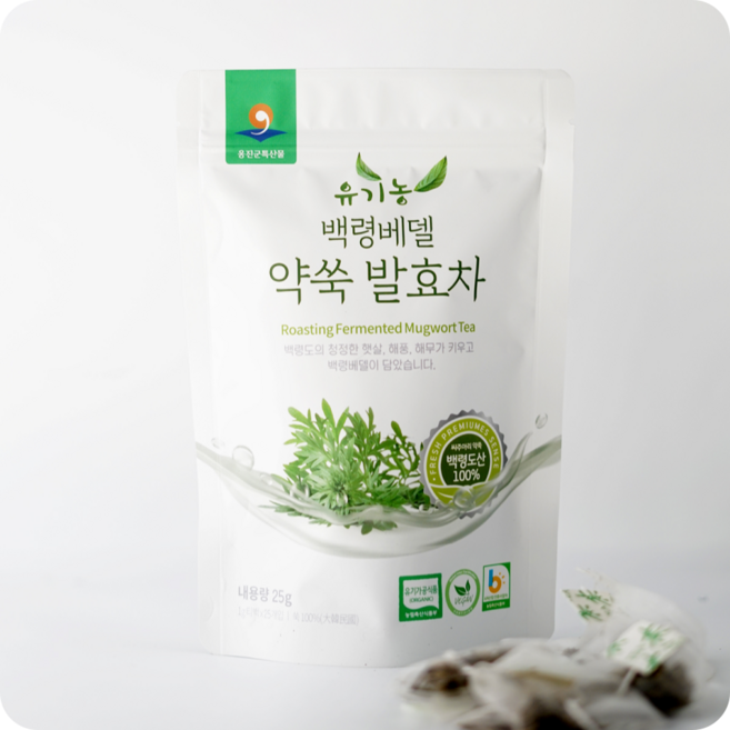 [백령베델] 백령도 유기농약쑥 발효차 티백 25개입, 1개, 1g