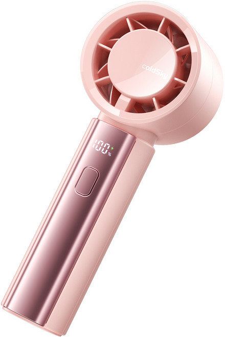 ColdSky 휴대용 휴대용 팬 4000mAh 배터리 작동 냉각 팬 디지털 디스플레이가있는 5 속도 조절 가능한 소형 데스크탑 팬, Pink, 1) Pink