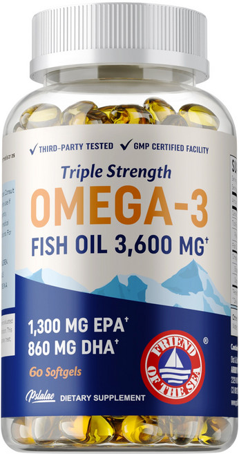 Pslalae 三倍強度Omega-3魚油 3 600mg (1 300mg EPA 860mg DHA), 60組