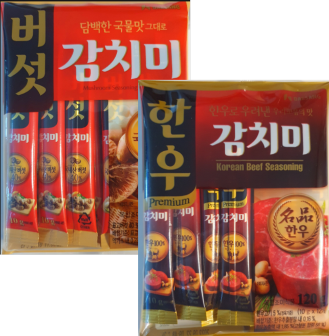 버섯감치미120g + 한우감치미120g 1세트/스틱형10g(대상 청정원), 1세트, 120g