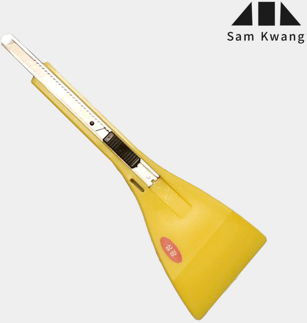 삼광 사출301 국산 도배 커터칼 벽지 필름 컷팅 캇타 셀프도배용품 강화플라스틱 도배칼 플라스틱 헤라일체형 도배용 칼, 옐로우