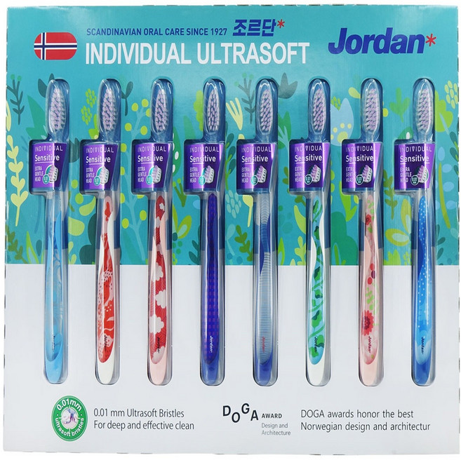 조르단 인디비주얼 울트라 소프트 칫솔 8개, 1세트