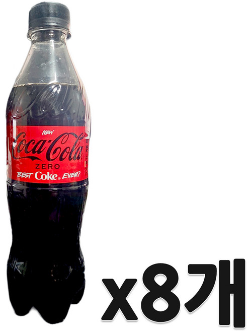 코카콜라 제로 페트, 8개, 500ml