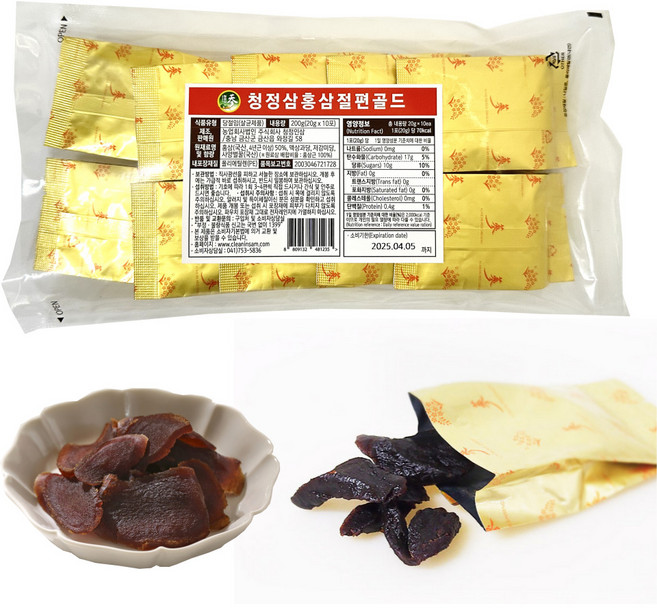 청정삼 국산 고려 홍삼 절편 실속형, 200g, 1개